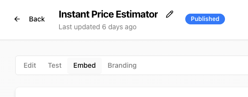 Aidtrade estimator embed options panel